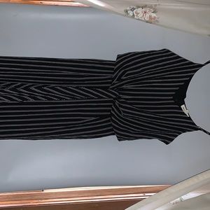 Black and white stripe jumpsuit